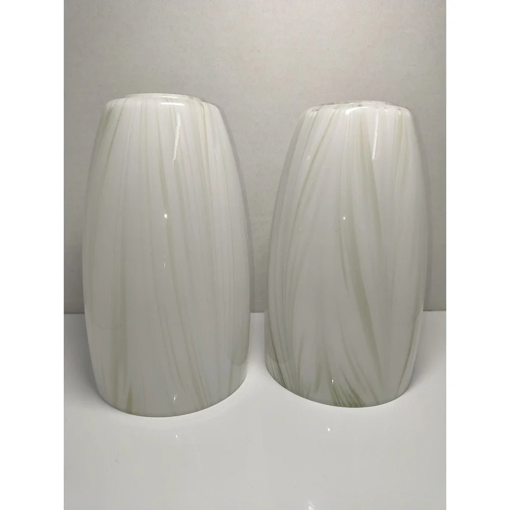 NEW Style Selections Champagne Opal Shimmer Glass Pendant Light Shade Set Of 2